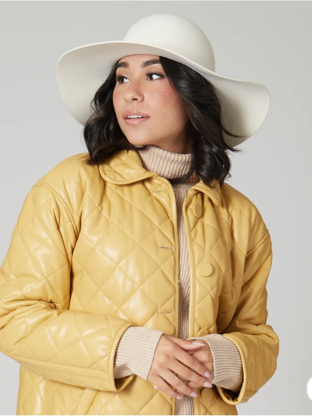 San Diego Hat Company Quilted Yellow Puffer Jacket